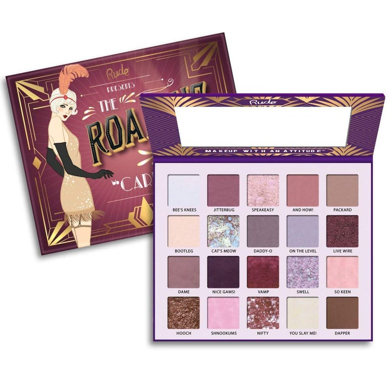 RUDE Roaring 20â€™s Eyeshadow Palette | Bold, Velvety Matte & Shimmer Shades for Vintage Glam Looks | Blendable, High-Pigment, Vegan & Cruelty-Free Makeup Palette [Carefree] - Image 1